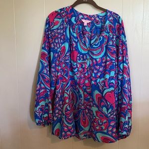 Lilly Pulitzer Long sleeve Silk Elsa